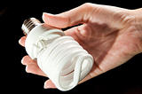 energy saving light bulb in hand