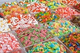 Assorted multicolored and multishaped candies 