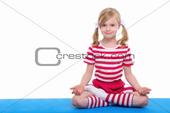 girl with eyes open practice yoga