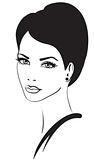 beauty woman face vector icon