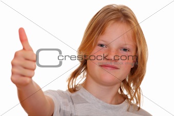 Girl with thumbs up