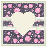 Greeting card on floral background