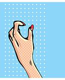 Hand icon in pop art comic style from big vintage comic symbol c