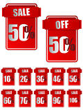 Set of Red Sale Stickers