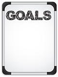 Whiteboard with Goals Message written with Black