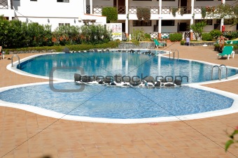 Swimming pool in hotel resort