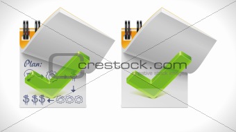 Vector open notepad with check mark XXL icon
