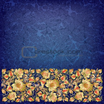 abstract grunge background with floral ornament
