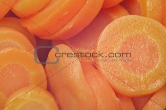 Close Up Background of Canned Carrots
