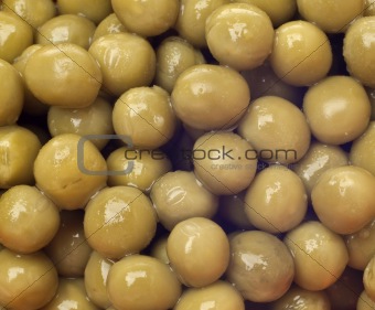 Close Up Background of Canned Peas