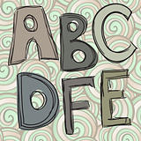 vector abcdef doodle letters