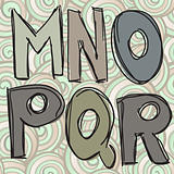 vector mnopqr doodle letters