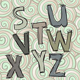 vector stuvwxyz doodle letters