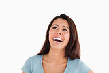 Portrait of a beautiful woman laughing while standing
