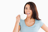Attractive woman enjoying a cup of coffee
