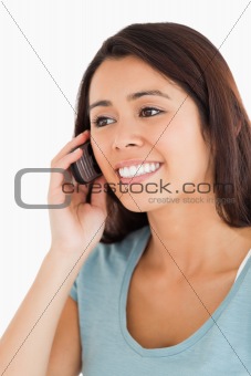 Portrait of a gorgeous woman on the phone