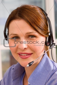 businesswoman with microphone