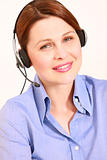 businesswoman with microphone