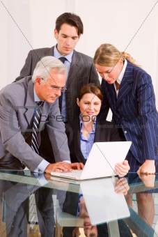 businessman and businesswoman during a meeting