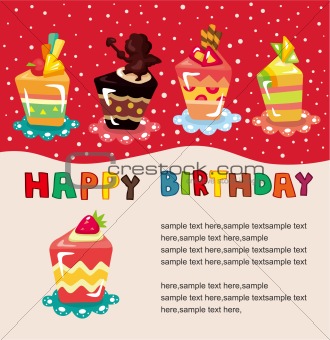 cartoon cake birthday card
