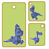Cute striped tags or labels with blue dragons