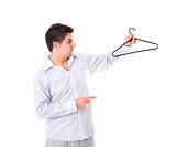 Man with a hanger