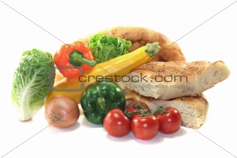 Mediterranean vegetables with pita bread