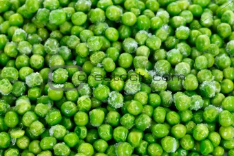 Heap of frozen peas