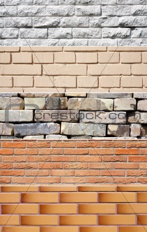 Set of brick wall banners