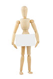 wooden mannequin with blank card