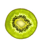 Close up of kiwi slice isolated over white background
