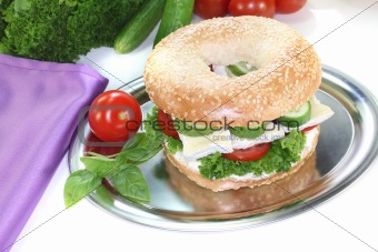 Bagel with Camembert cheese