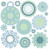 Beautiful green and blue tag and ornament collection
