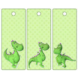Cute tags or bookmarks with funny dragon