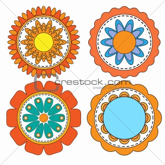 Colorful flower labels