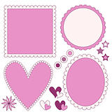 Romantic label or frame collection, stars and hearts