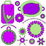 Lilac and green tags and ornaments
