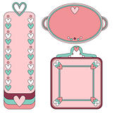 Romantic tag or label collection with hearts
