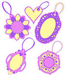 Cute pink, lilac and yellow tag or label collection