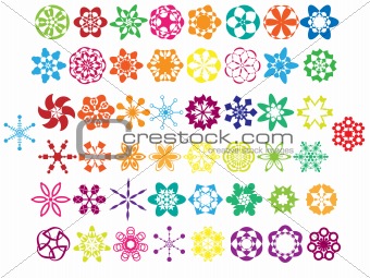 Colorful abstract flower collection