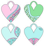 Pastel heart tags or labels