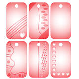 Romantic pink and white tags or labels