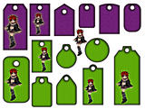 Halloween tags or labels collection with witch