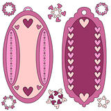 Pink and white romantic tags and ornaments
