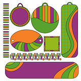 Colorful tags, labels and trims collection
