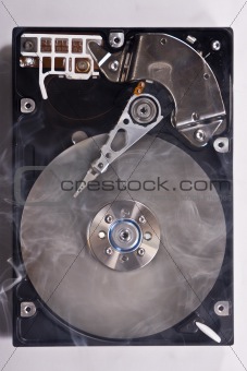 Hard disk drive with smoke