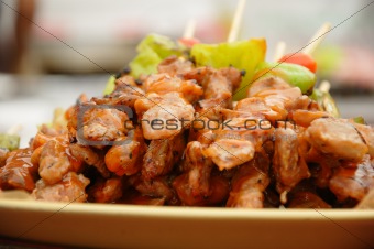 Thai cuisine barbecue chicken skewers
