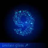 Broken glass  - digit nine