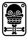 Aztec stamp with skull - vector