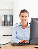 Working woman using a computer